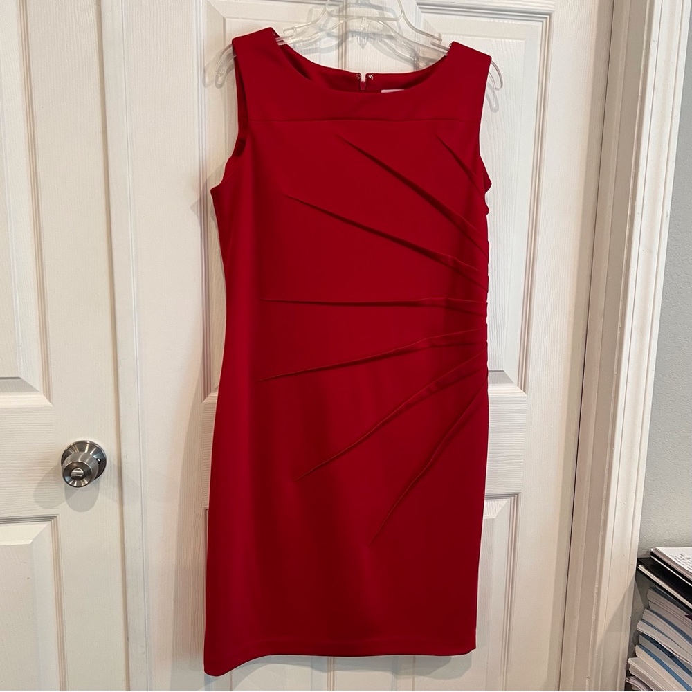 Calvin Klein Red Sleeveless Dress